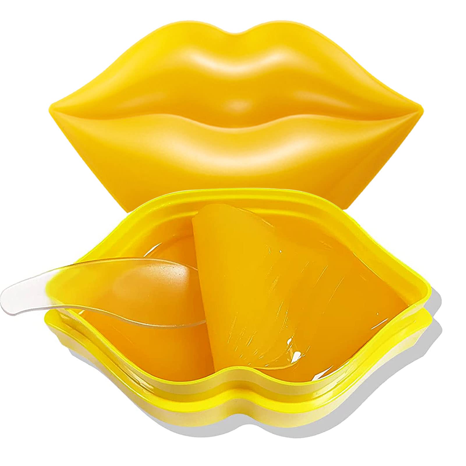 20Pcs Moisturizing Lip Mask Restores Moisture Lip Care Mask for Dry Lips and Lip Lines Lips Overnight Lip Care Gel Treatment Lip Masks Plumping Lips Mask (Yellow)