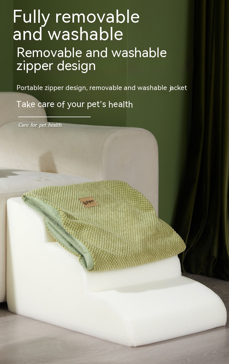Folding Pet Dog Ramp Stairs — Non-Slip, Washable Cover, 2–4 Sections (3 Configurations)