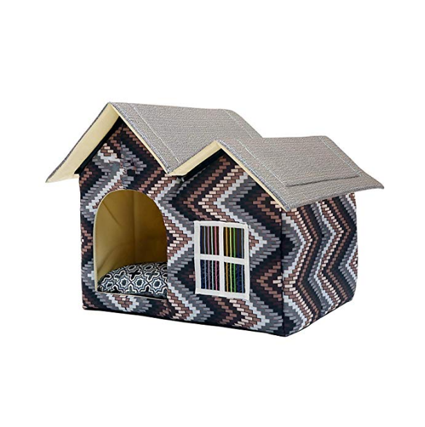 Double Top Pet House for Cats & Dogs – Cozy Indoor Hideaway