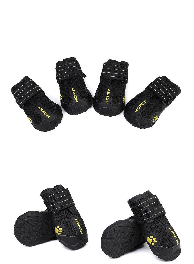 Waterproof Non-Slip Dog Boots — Rubber & Breathable Mesh, 6 Styles, Sizes 1–8 (Set of 2 or 4)