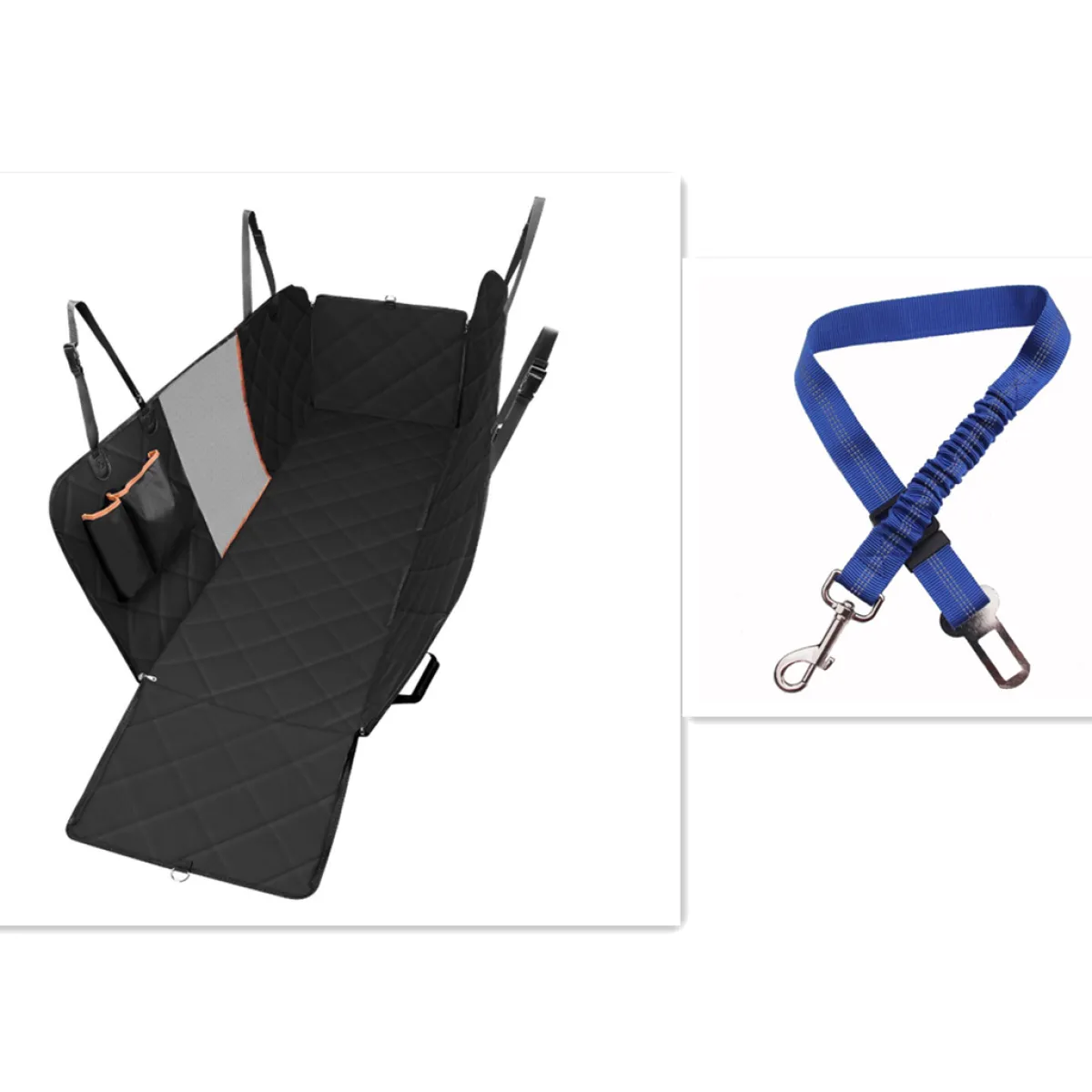 Dog Car Seat Cover Hammock with Mesh Window & Side Pockets