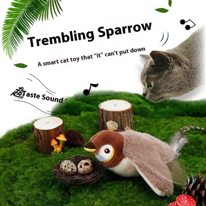 Flapping Bird Cat Toy — USB Rechargeable, Realistic Flapping Wings, 4 Styles
