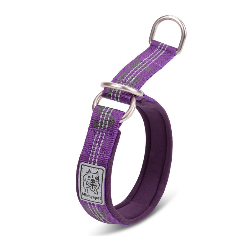 Reflective Dog Collar with 3M Safety Strips — Nylon, 5 Colors, Sizes XXS–3XL