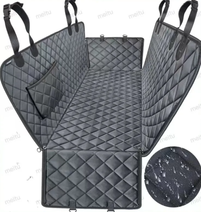 Waterproof Pet Car Seat Cover – 54x58in, Non-Slip, with Storage Pocket
