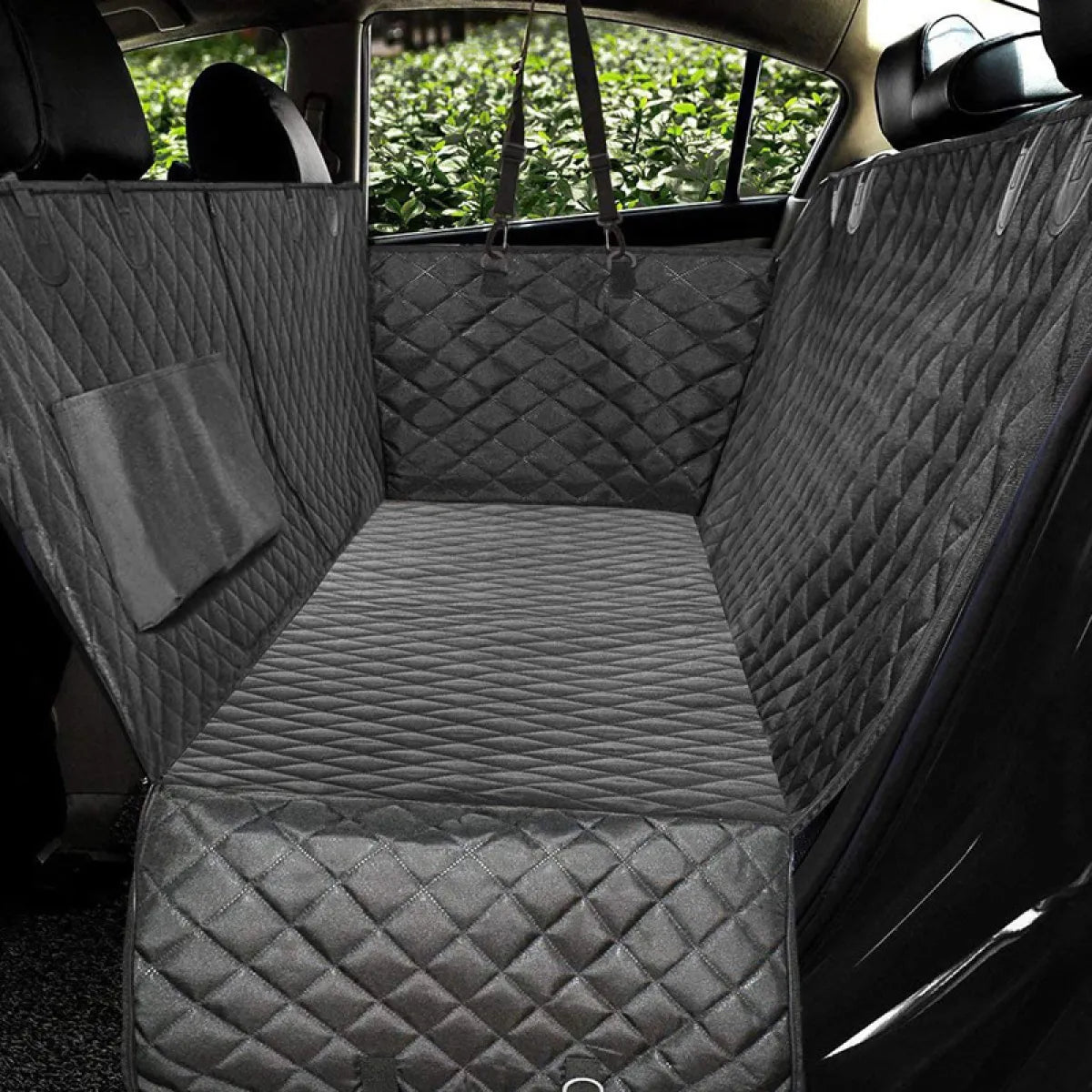 Dog Car Seat Cover Hammock with Mesh Window & Side Pockets