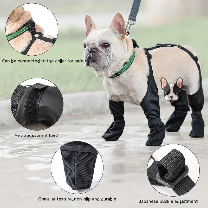 Waterproof Dog Boots — Anti-Slip, Adjustable, Breathable, Sizes S–XXL (Set of 4)