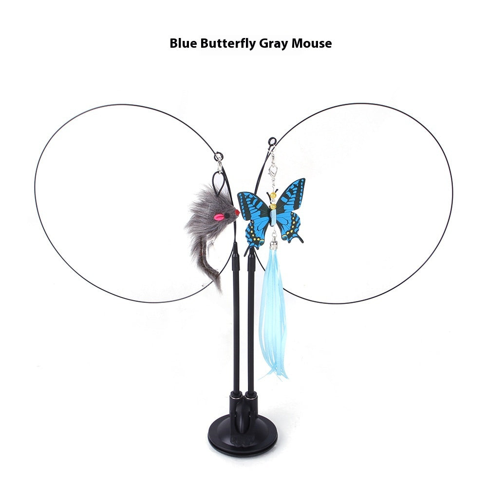 Cat Suction Cup Teaser Toy — Interactive Self-Play, 9 Styles (Butterfly, Dragonfly & More)