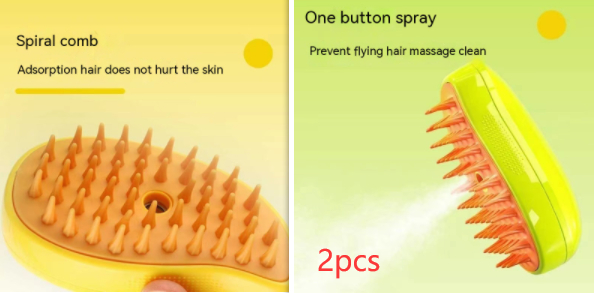 Pet Massage Grooming Comb — Soft Bristle Brush for Dogs & Cats, 2 Colors