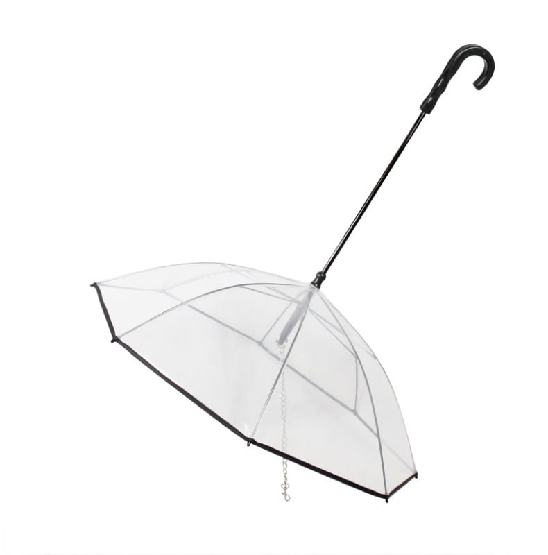 Transparent Pet Umbrella – TPU, Iron Frame, Keeps Dogs Dry on Rainy Walks