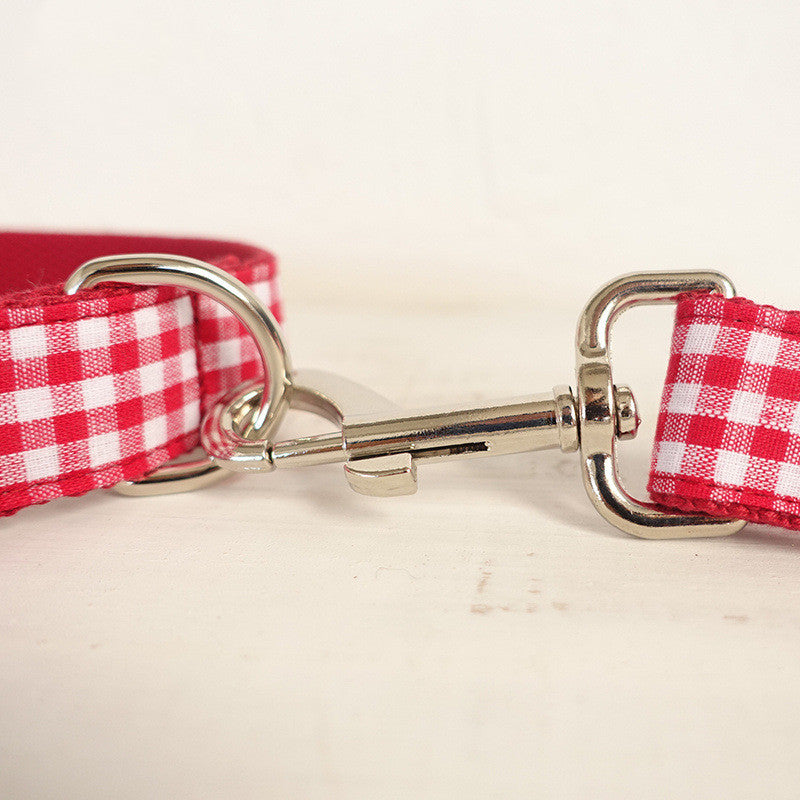 MUTTCO Pet Bowtie Collar and Leash Set (Plaid)
