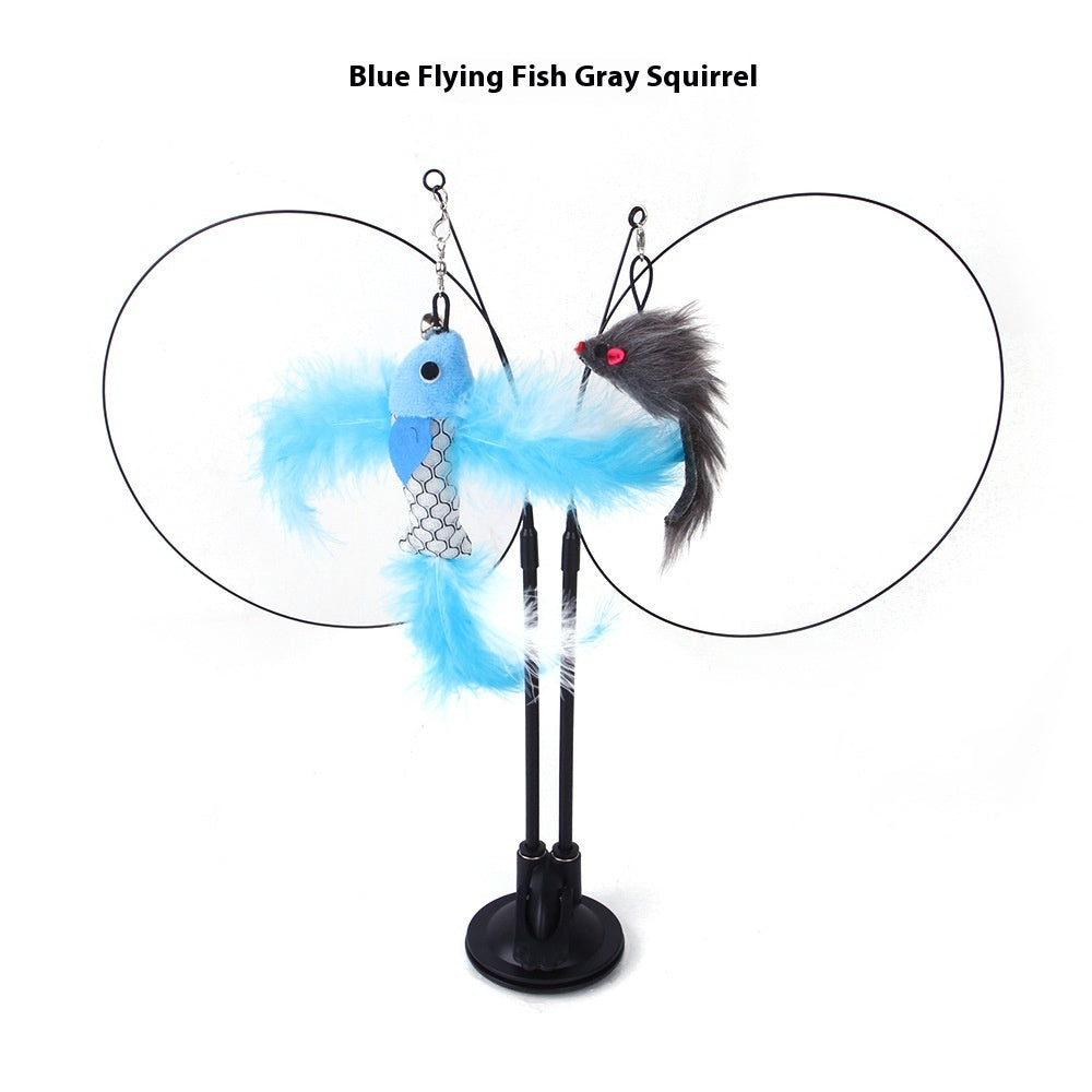 Cat Suction Cup Teaser Toy — Interactive Self-Play, 9 Styles (Butterfly, Dragonfly & More)