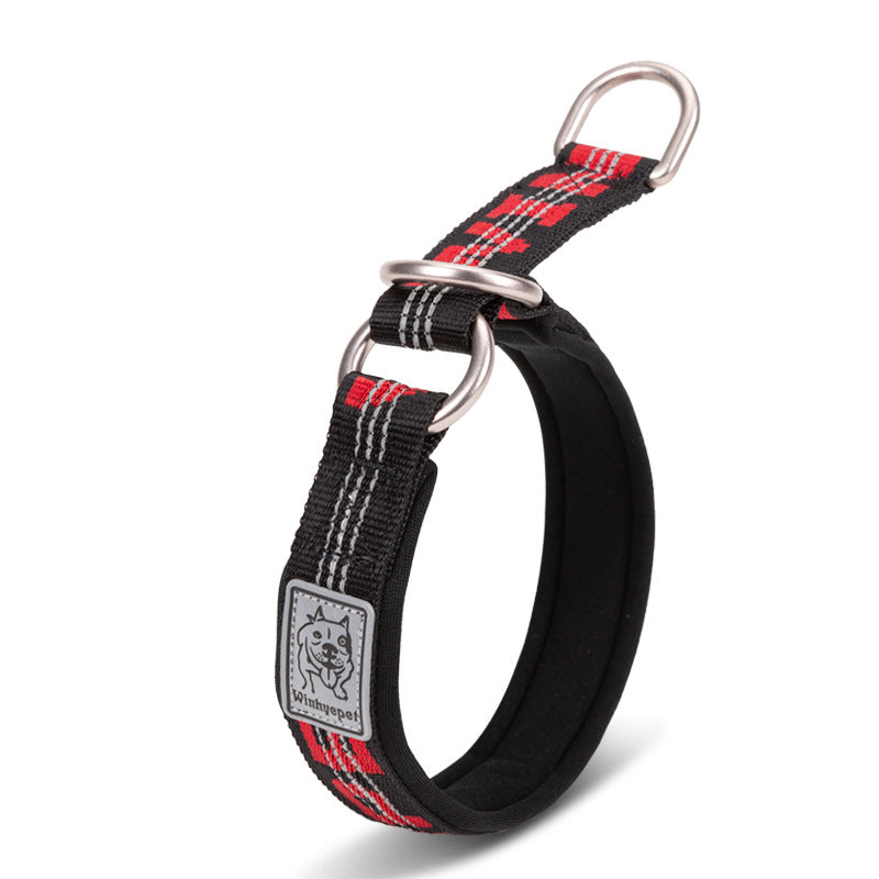 Reflective Dog Collar with 3M Safety Strips — Nylon, 5 Colors, Sizes XXS–3XL