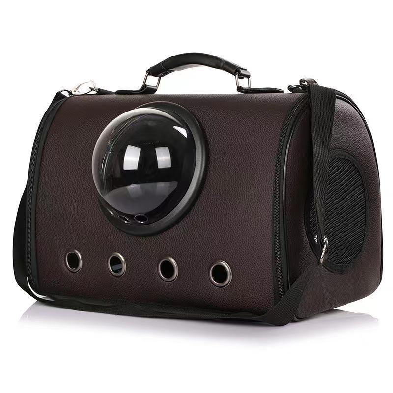 Transparent PU Rainproof Pet Carrier Bag – Portable Go-Out Bag for Cats & Dogs