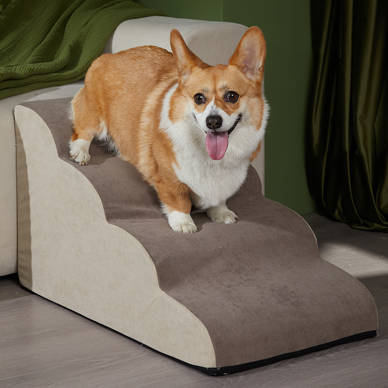 Folding Pet Dog Ramp Stairs — Non-Slip, Washable Cover, 2–4 Sections (3 Configurations)