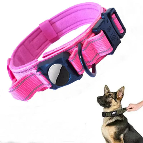 AirTag Dog Collar — Adjustable, Durable Polyester, 4 Colors & 3 Sizes (M, L, XL)