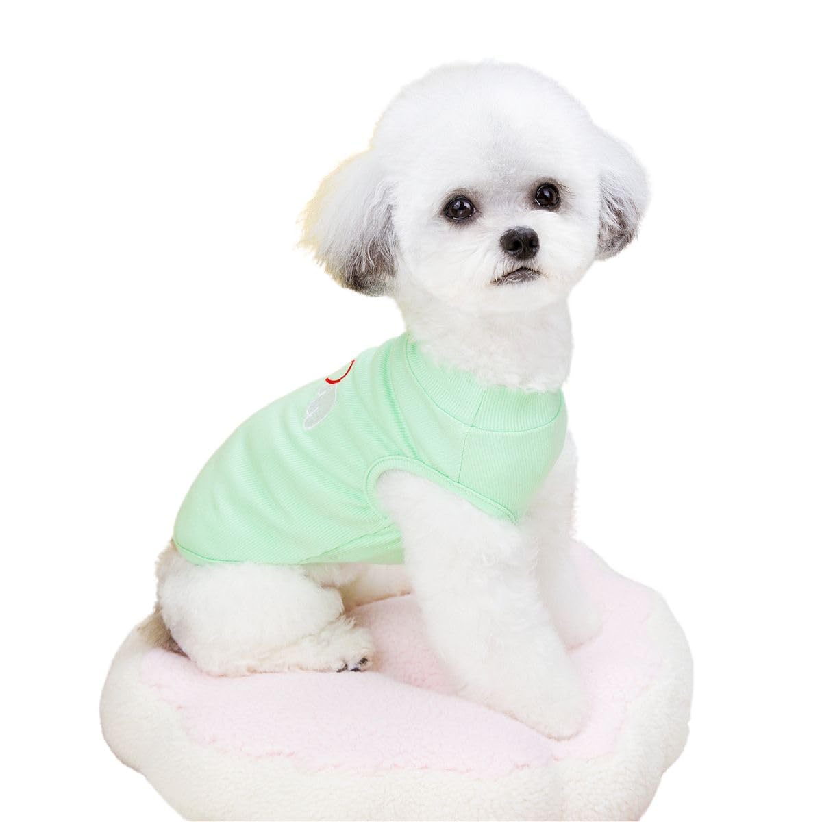 Summer Heart Print Dog T-Shirt – Soft Breathable Cotton