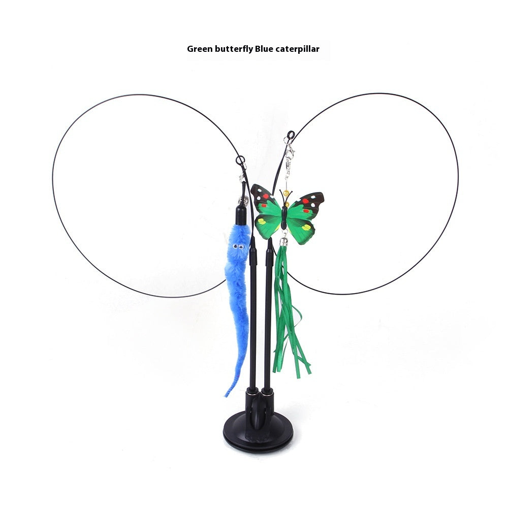 Cat Suction Cup Teaser Toy — Interactive Self-Play, 9 Styles (Butterfly, Dragonfly & More)