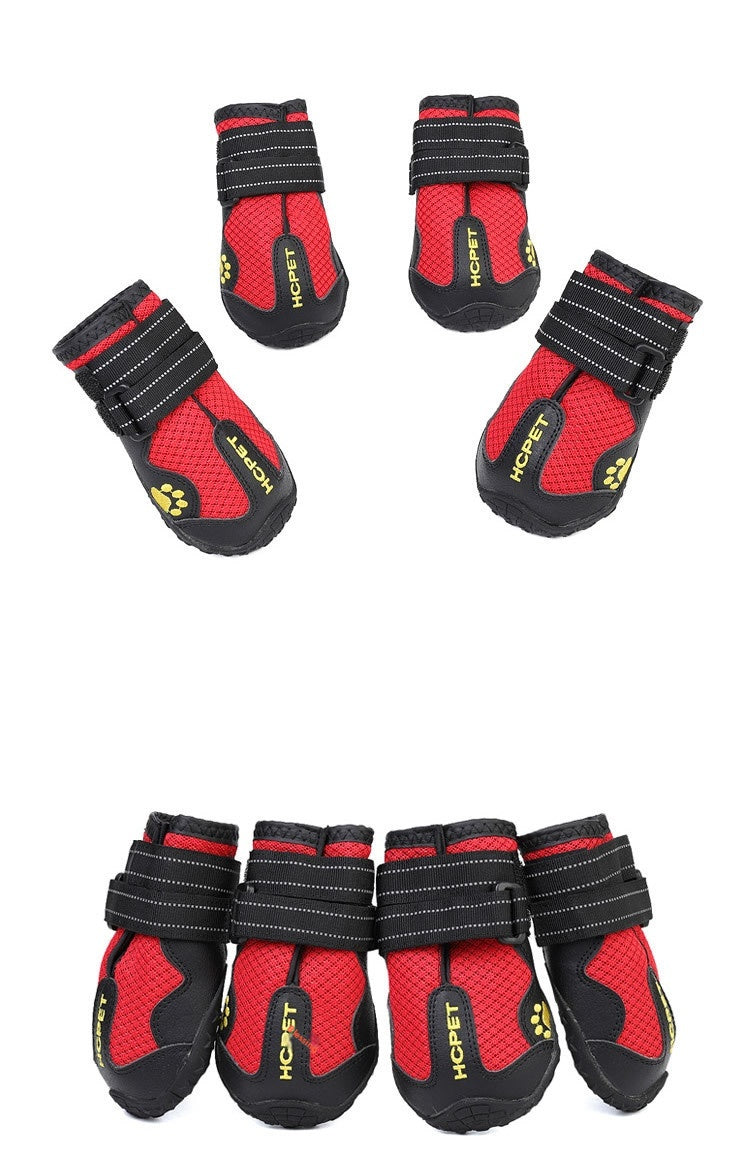 Waterproof Non-Slip Dog Boots — Rubber & Breathable Mesh, 6 Styles, Sizes 1–8 (Set of 2 or 4)
