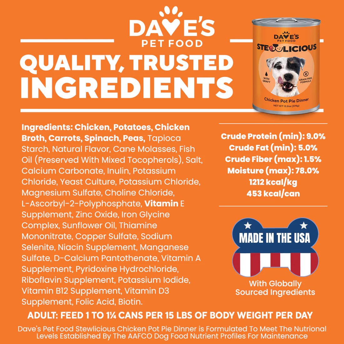 Dave's Stewlicious Chicken Pot Pie Wet Dog Food (13.2oz)