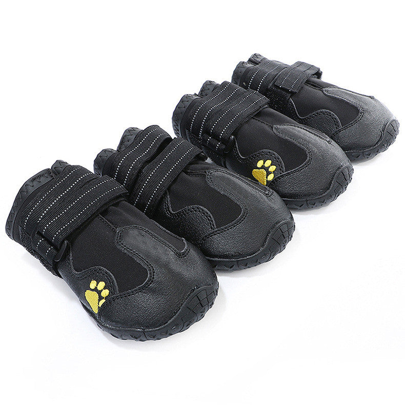 Waterproof Rubber Dog Boots — Non-Slip, All-Weather Paw Protection, Black & Red, Sizes 1–8