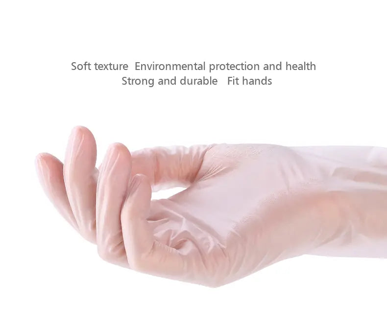 FaSoLa 100pcs Disposable PVC Gloves for Food & Kitchen