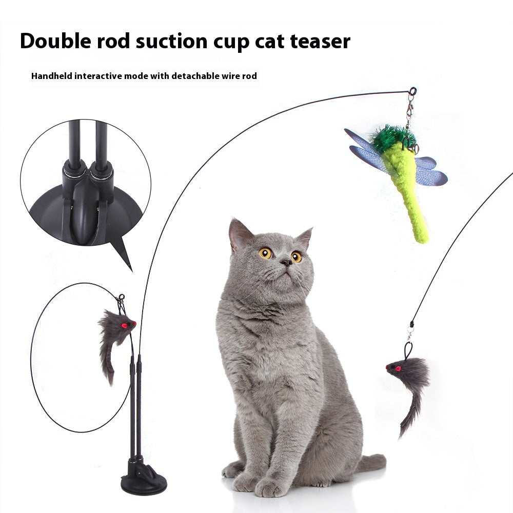 Cat Suction Cup Teaser Toy — Interactive Self-Play, 9 Styles (Butterfly, Dragonfly & More)