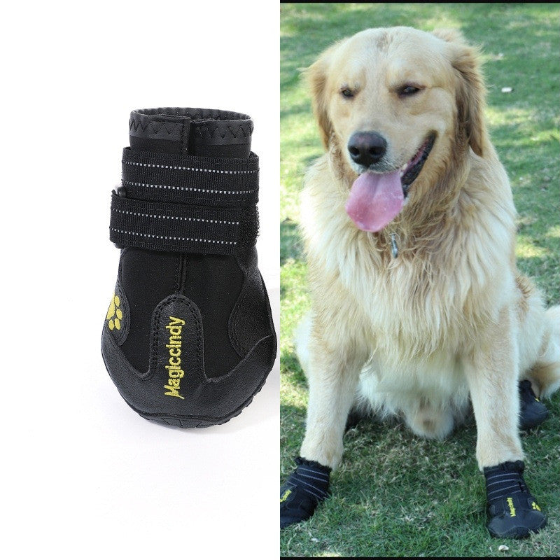 Waterproof Rubber Dog Boots — Non-Slip, All-Weather Paw Protection, Black & Red, Sizes 1–8