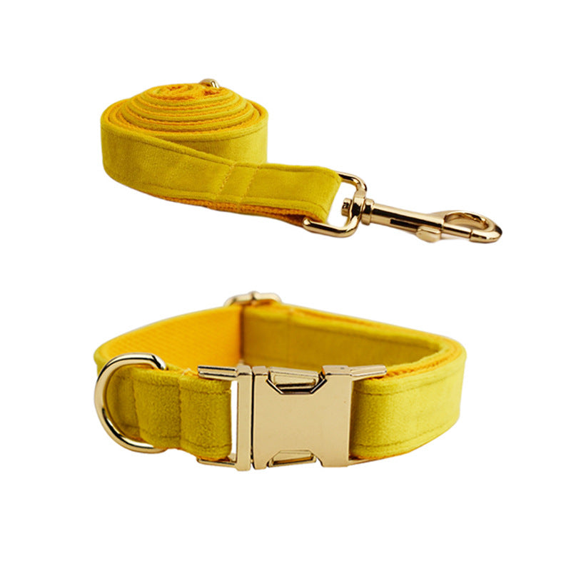 Velvet Pet Collar with Traction Rope