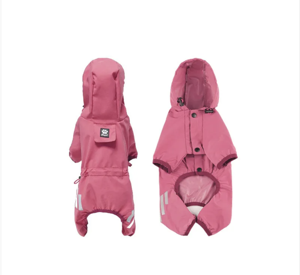 Waterproof Dog Raincoat — Full Coverage, Lightweight Polyester, 3 Colors & 5 Sizes