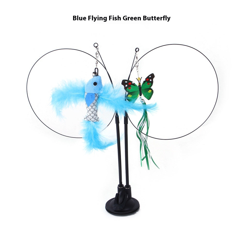 Cat Suction Cup Teaser Toy — Interactive Self-Play, 9 Styles (Butterfly, Dragonfly & More)