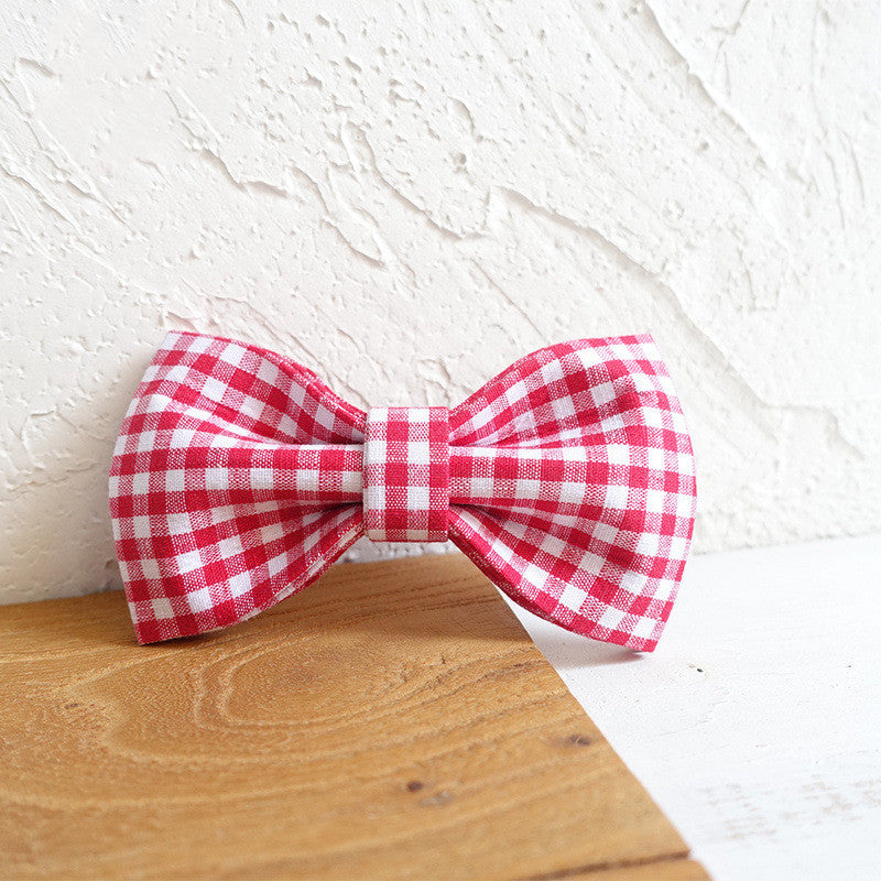 MUTTCO Pet Bowtie Collar and Leash Set (Plaid)