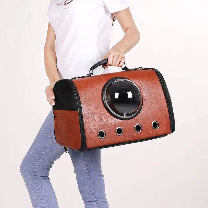 Transparent PU Rainproof Pet Carrier Bag – Portable Go-Out Bag for Cats & Dogs