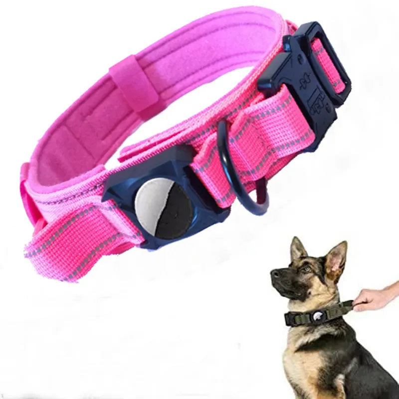 AirTag Dog Collar — Adjustable, Durable Polyester, 4 Colors & 3 Sizes (M, L, XL)
