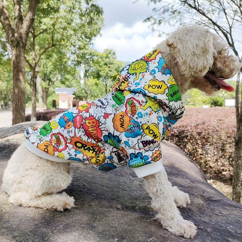 Graffiti Print Pet Hoodie for Dogs