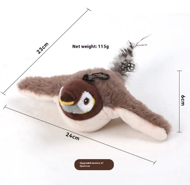 Flapping Bird Cat Toy — USB Rechargeable, Realistic Flapping Wings, 4 Styles