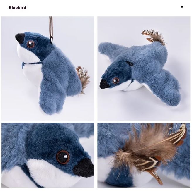 Flapping Bird Cat Toy — USB Rechargeable, Realistic Flapping Wings, 4 Styles