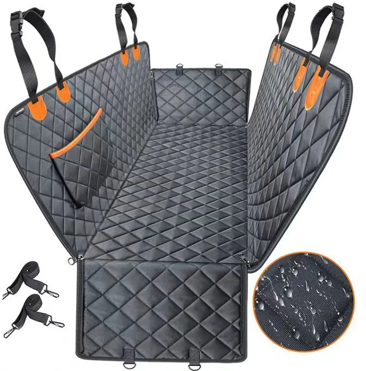 Waterproof Pet Car Seat Cover – 54x58in, Non-Slip, with Storage Pocket