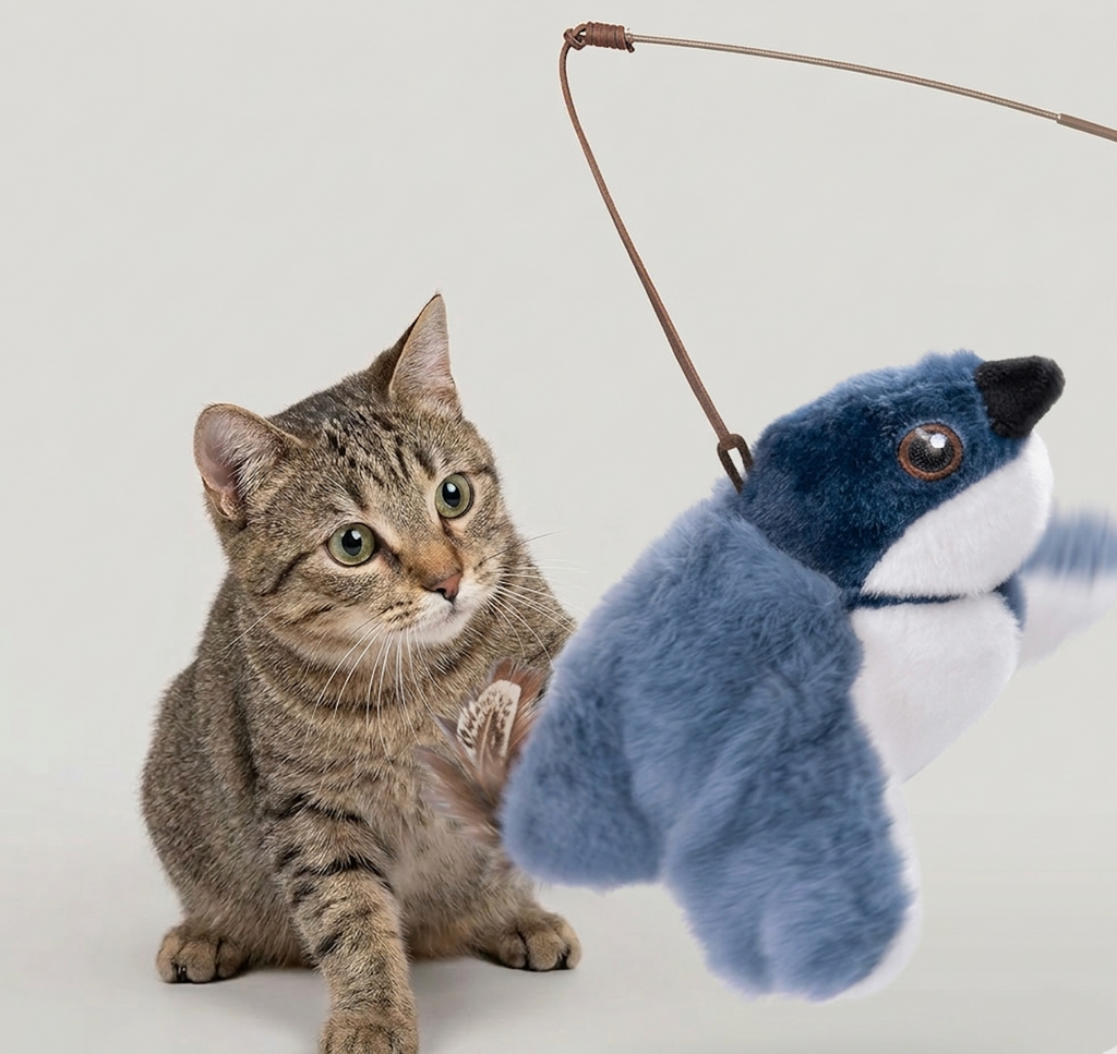 Flapping Bird Cat Toy — USB Rechargeable, Realistic Flapping Wings, 4 Styles