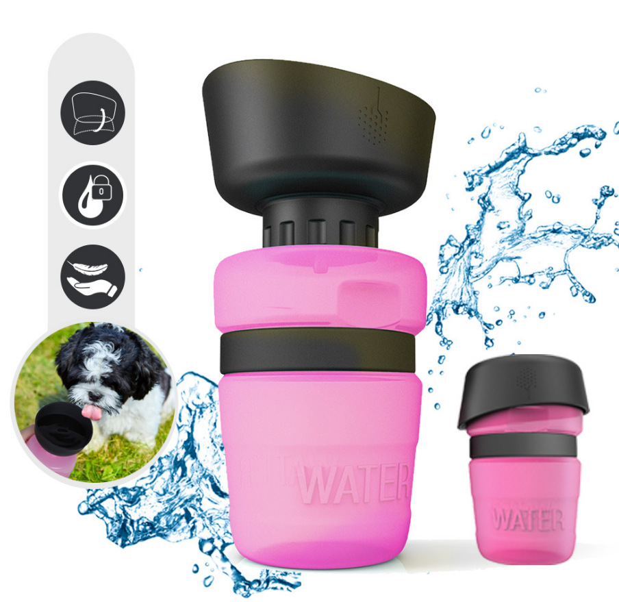 Portable Dog Water Bottle — Leak-Proof, BPA-Free, 520ml & 600ml (3 Colors)